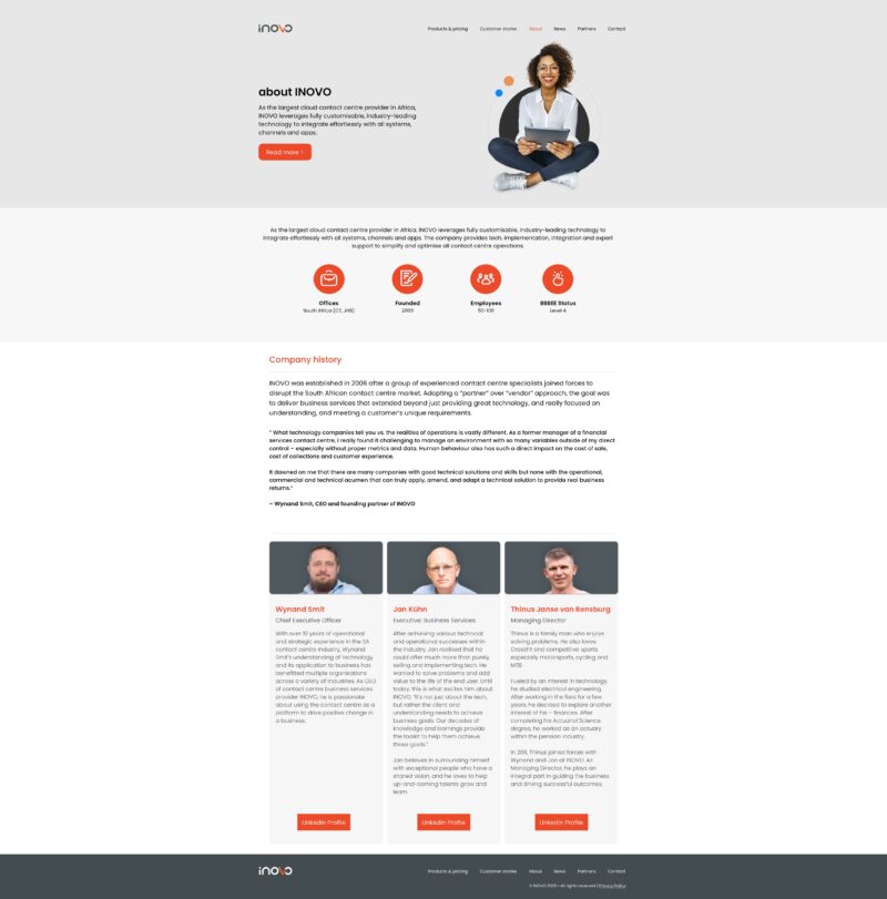 iNOVO — About page